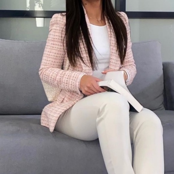 Zara Pink Tweed Blazer - Picture 8 of 13